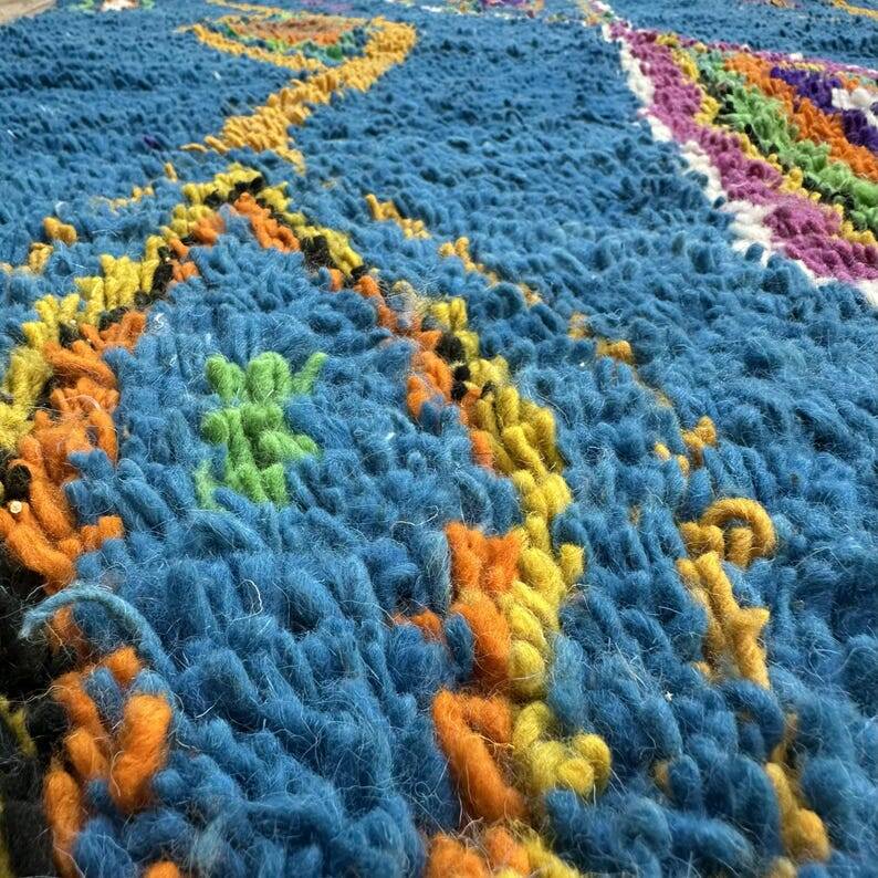Teal blue Moroccan rug 150/250cm