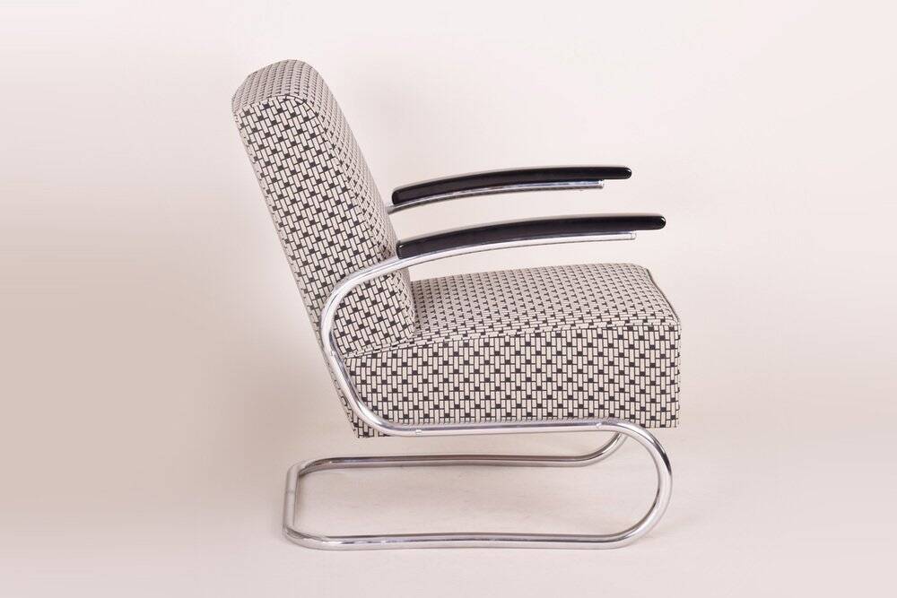 Bauhaus Armchair in Chrome attributed to Mücke-Melder, Czech, 1930s