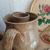 Enamelled stoneware decanter / pitcher with ice cube reserve - vintage