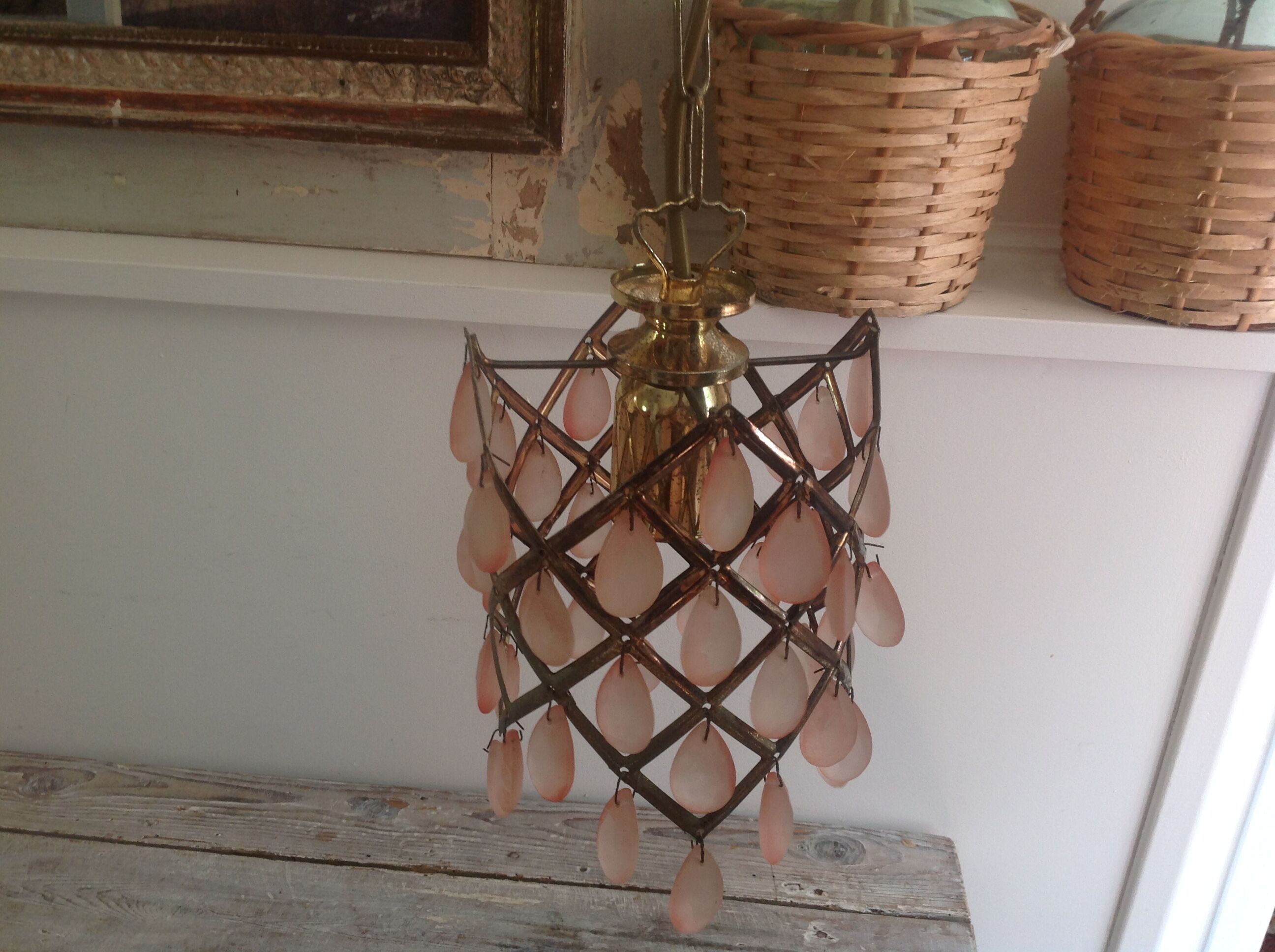 Hanging lamp with stamps