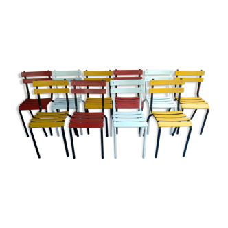 Lot of 10 former chairs of the 1960s iron bistro