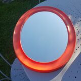 Orange oval mirror 1970 seventie