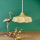 Vintage yellow opaline pendant light