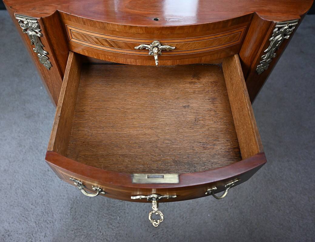 Petite Commode Coiffeuse en Acajou, style Transition – 1940