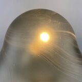 Large mushroom table lamp in clear swirling glass by Peill and Putzler XL 1970