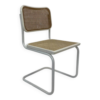 Chaise design Cesca modèle B32, structure blanche