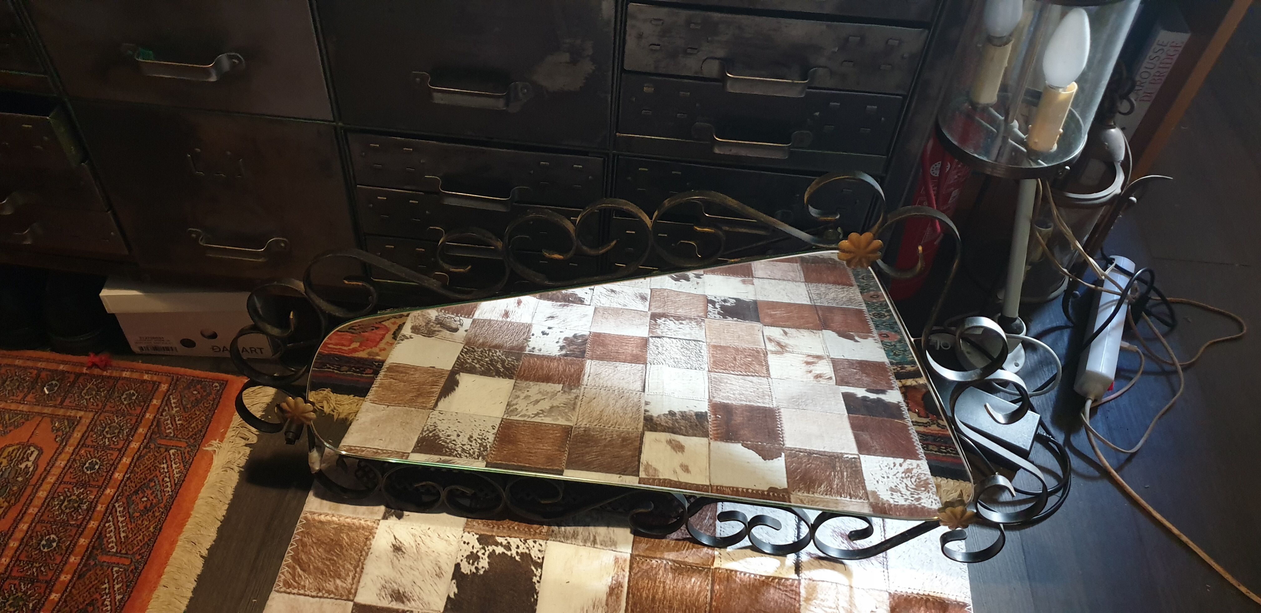 Wrought iron mirror 60s