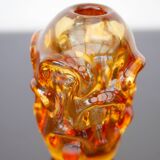Vase en cristal fait main moderne du milieu du siècle en orange vif, Börne Augustsson