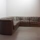 De Sede DS11 Patched Brown Leather Modular Sofa 6 Elements. Germany, 1970s