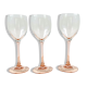 3 verres à vin blanc pied rose vintage luminarc modèle « rosé »