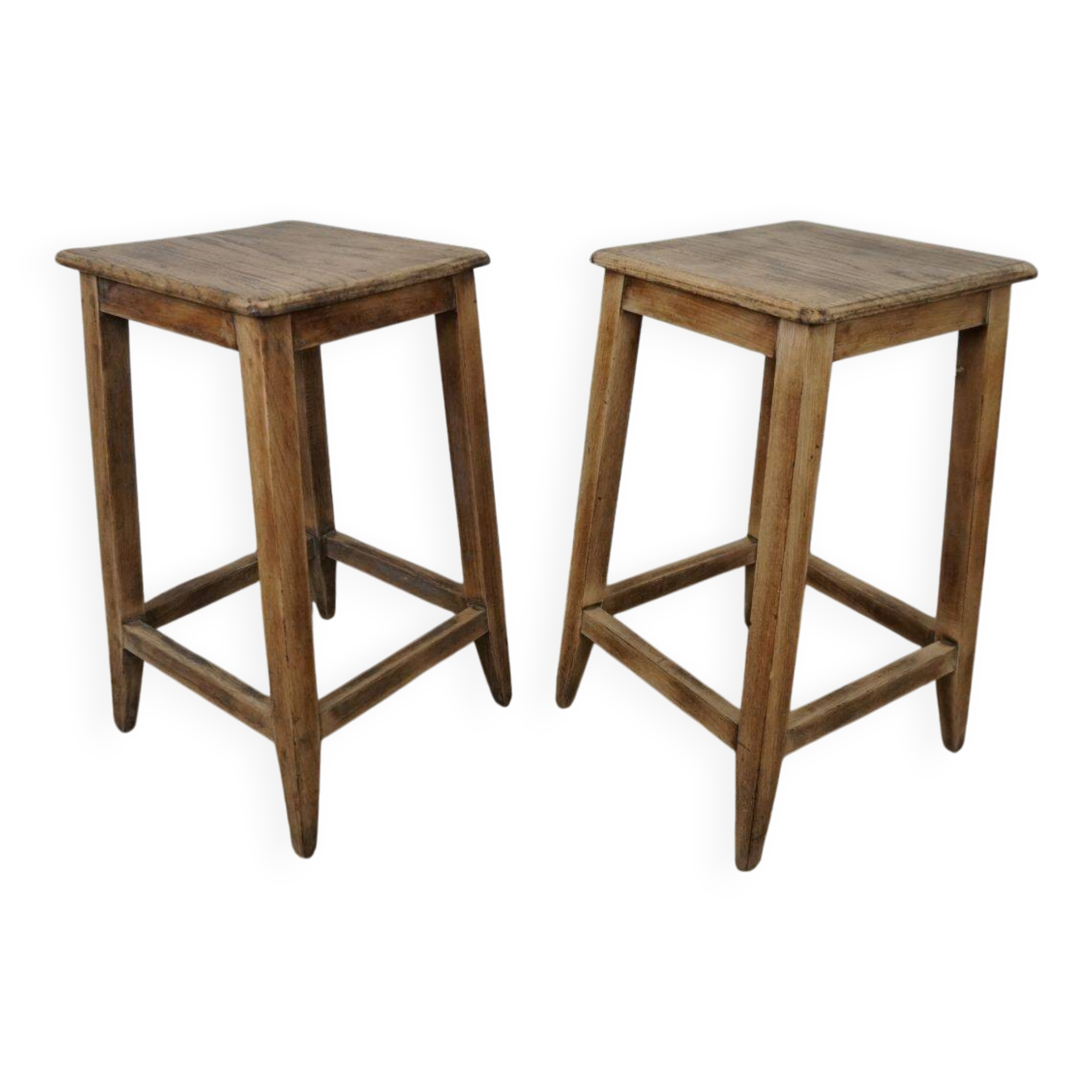 Pair of oak stools (handcrafted)