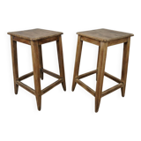 Pair of oak stools (handcrafted)
