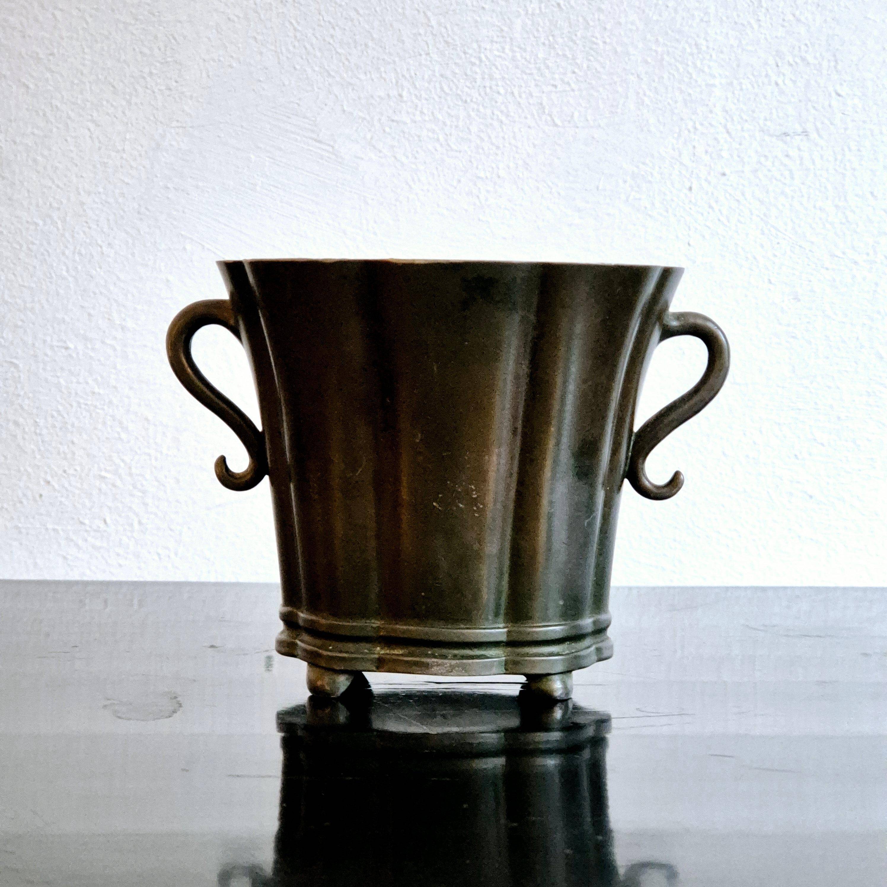 Danish metal vase Disko, by Just Andersen, 1920s/30s/Art Deco
