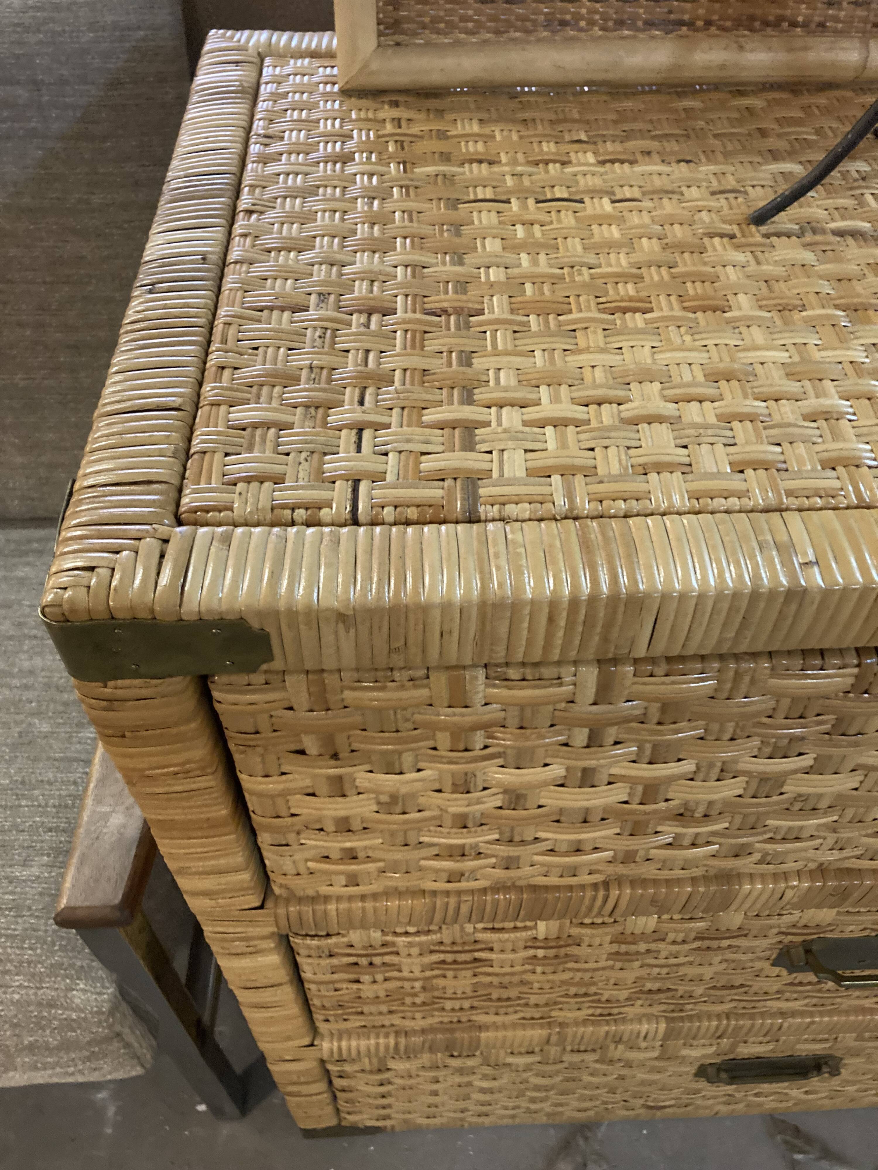 Mid-Century Modern Dresser, Rattan