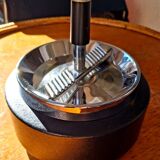 Cendrier noir et chromé vintage