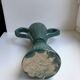 Vase avec anse en céramique poterie signé bleu céladon années 70