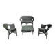 Salon de jardin complet en rotin. (Sofa, fauteuils x 2, table basse)