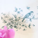 Servant dish on piedouche / compotier, Terre de Ferre, Longwy cute pattern, Vintage, early 19th