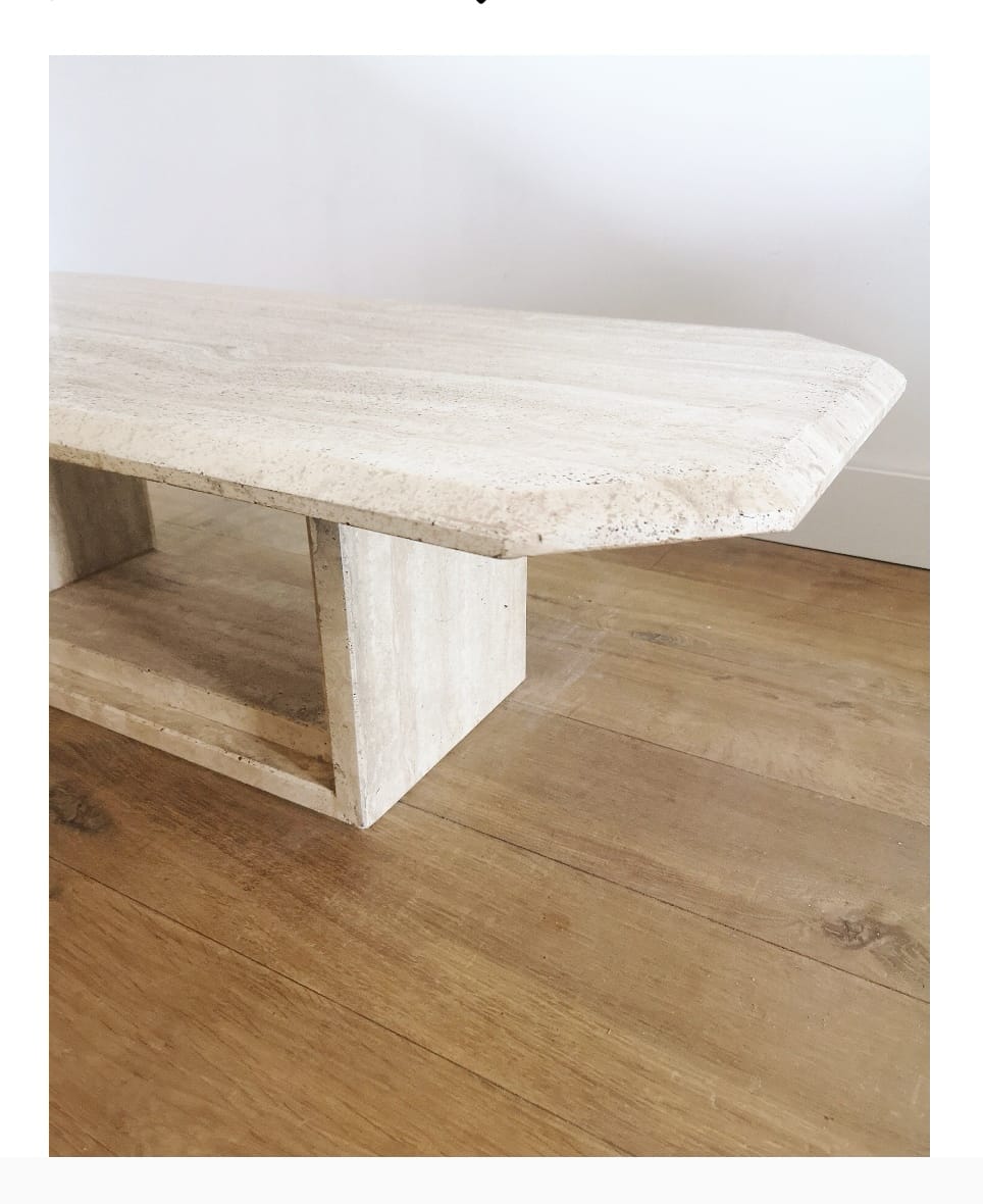 Travertine coffee table