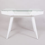 White Mid Century Table made in ´50s Czechia. Designed by František Jirák.