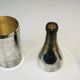 Rare silver-plated and brass shaker in the shape of a champagne bottle