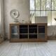 Oak sideboard with glass doors