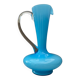 Blue opaline carafe vase with a transparent handle