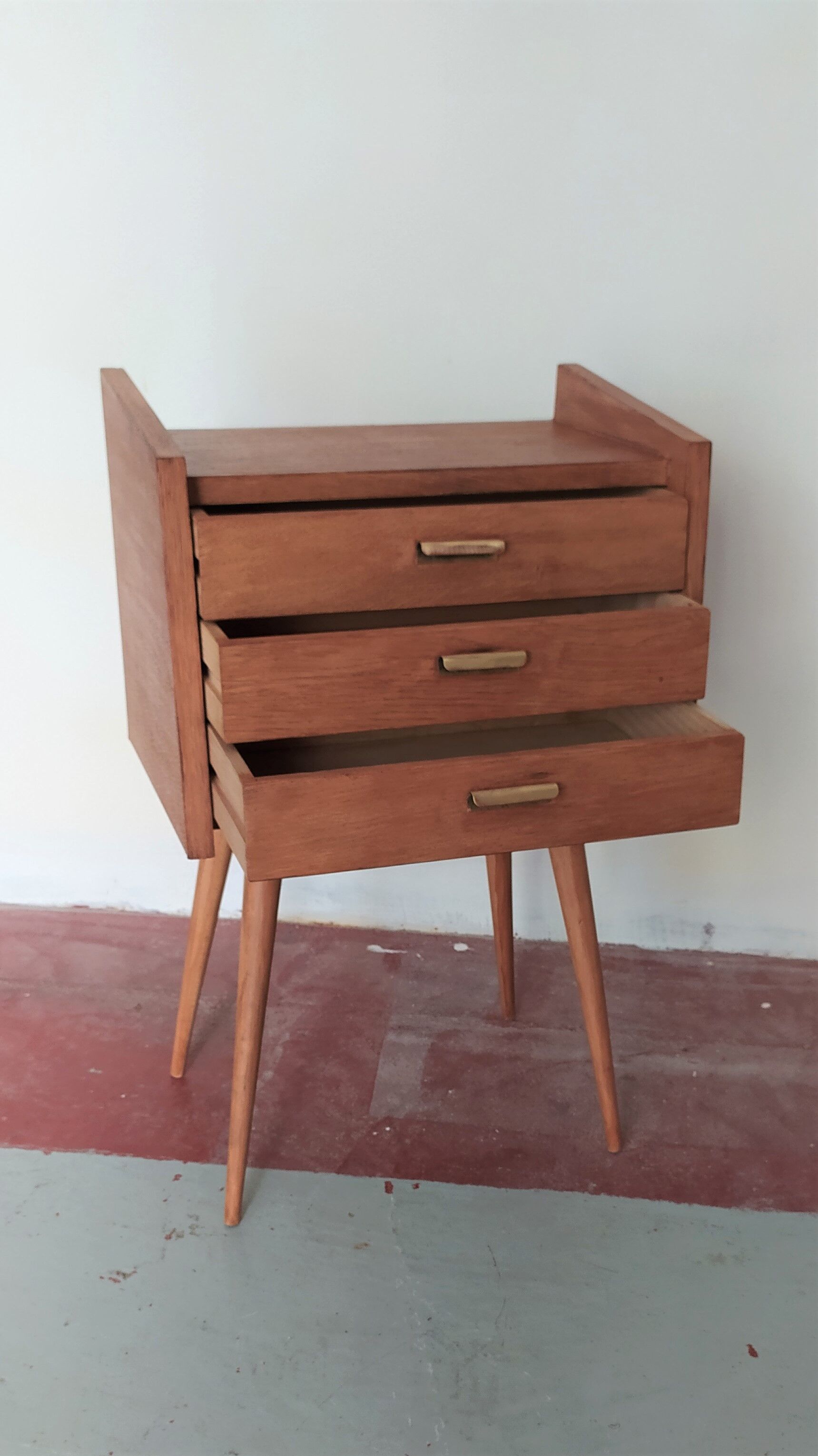 1950s wood bedside
