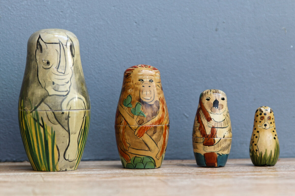 Russian dolls, matryoshka, animals