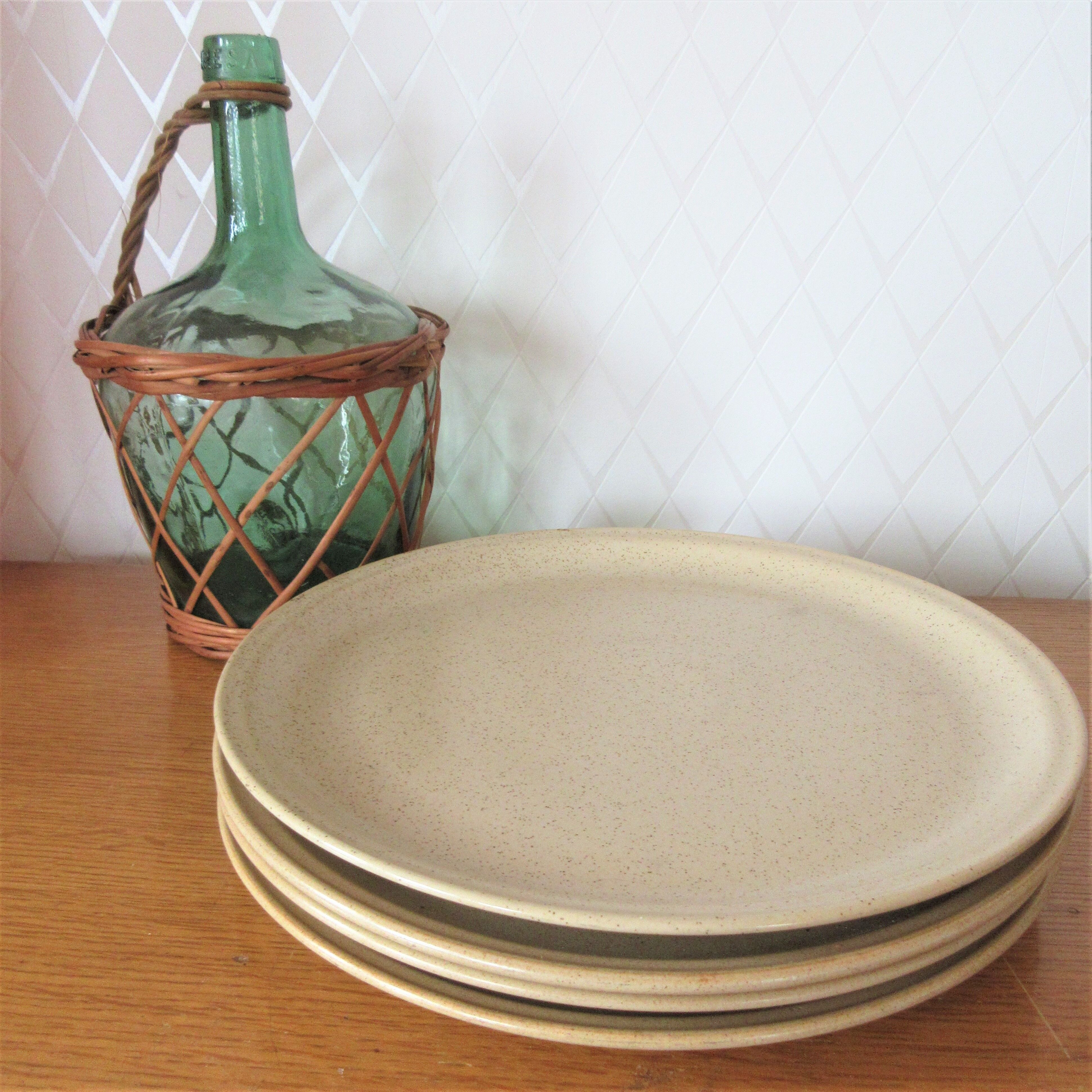 4 flat plates beige Jars France