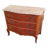 Commode ancienne en bois et marbre style Louis XV