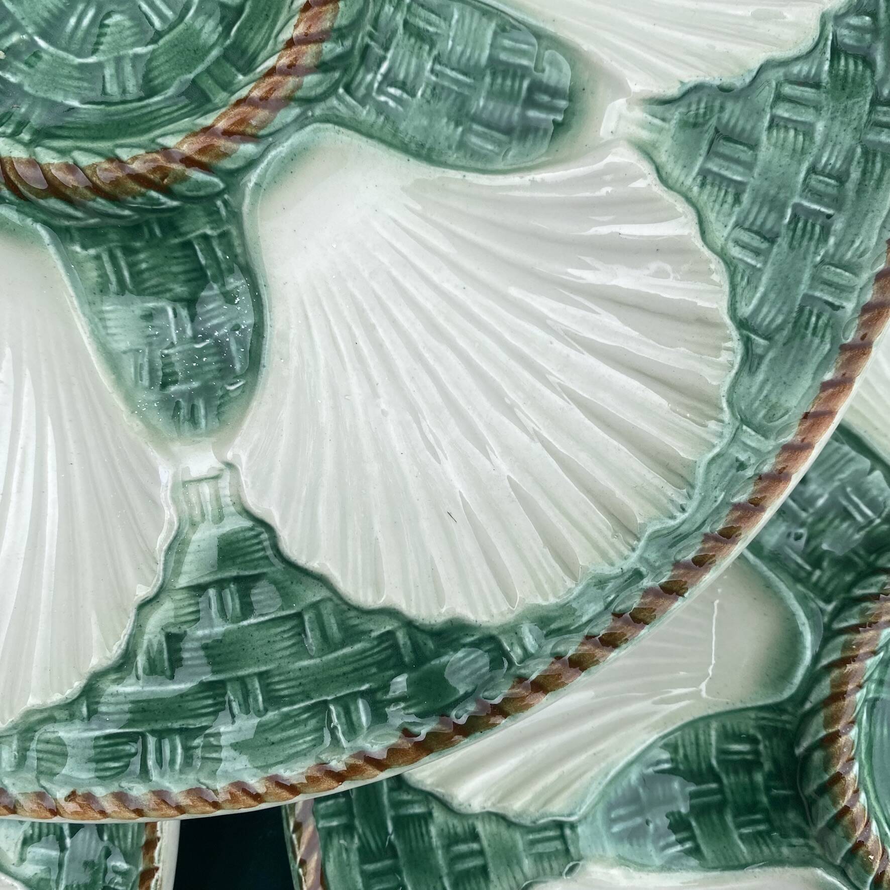 Vintage oyster service in majolica