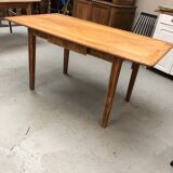 Old brasserie table with oak top