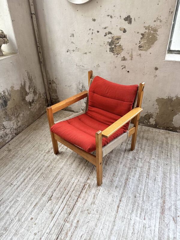 Fauteuil  Safari en pin par Rold Rastad et Adolf Relling, 1960