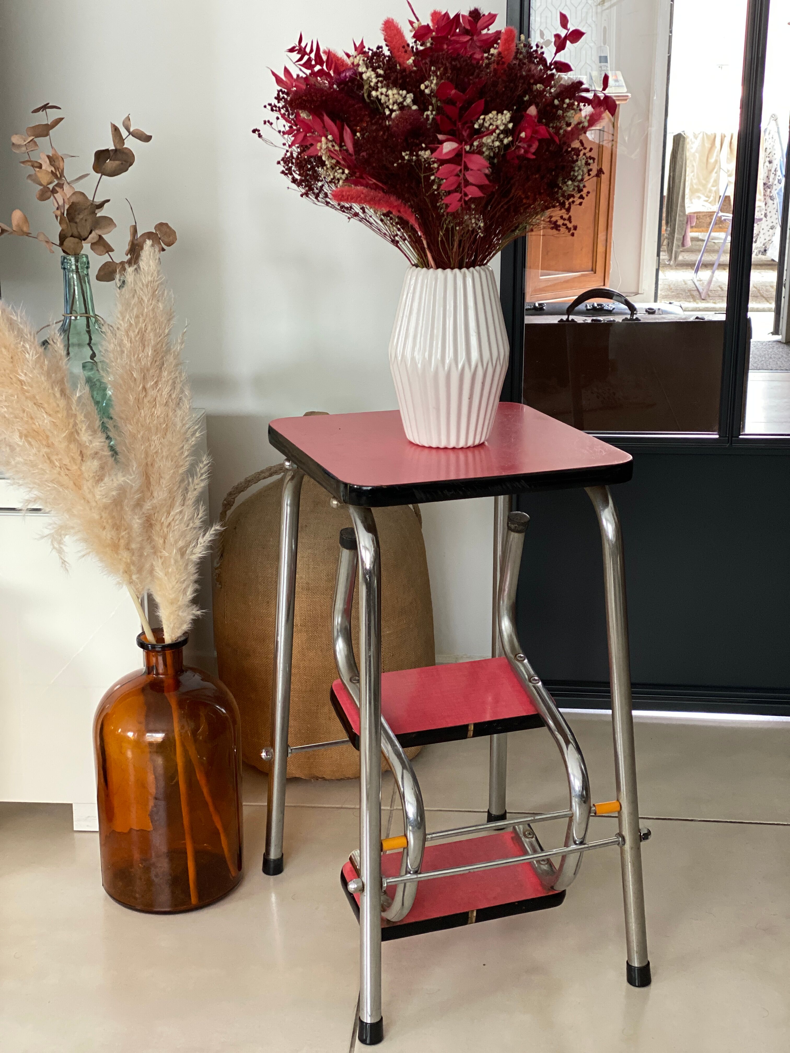 Stool stepladder formica vintage