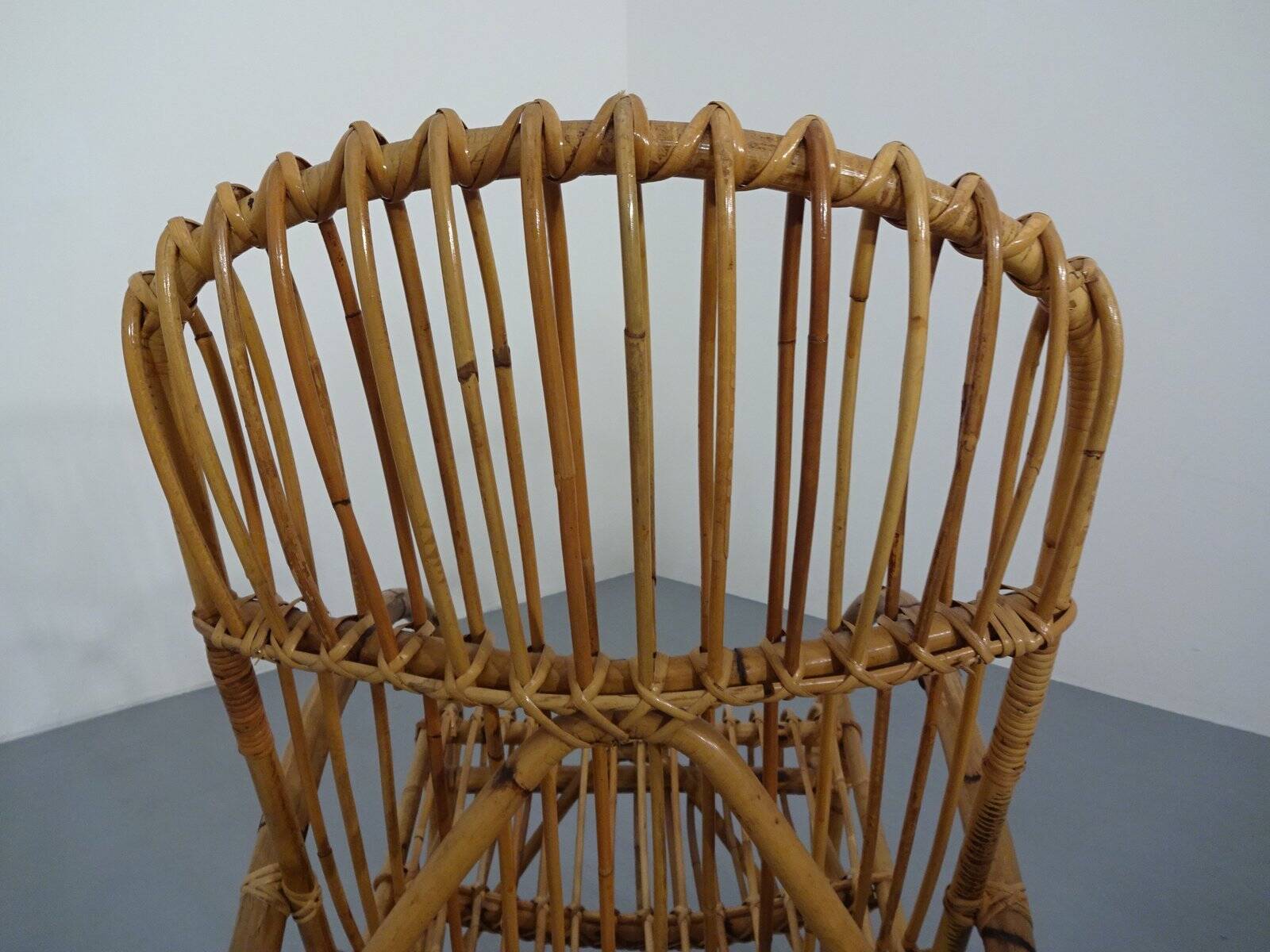 Mid-Century Italian Bamboo Rocking Chair, 1950s