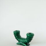 slip candle holder, Green, St Clément, 1960