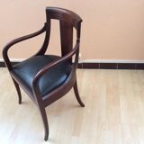 Office chair in wood and leather