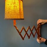 Vintage wooden scissors lamp