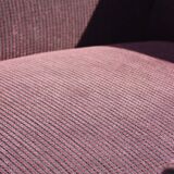 Pair of vintage purple velvet compass foot armchairs 1950s