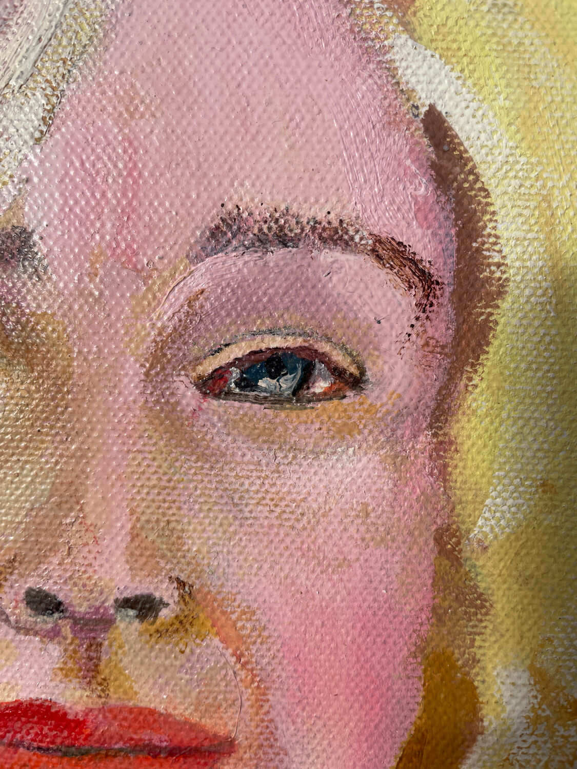 Painting of a blonde woman / oil on canvas