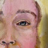 Painting of a blonde woman / oil on canvas