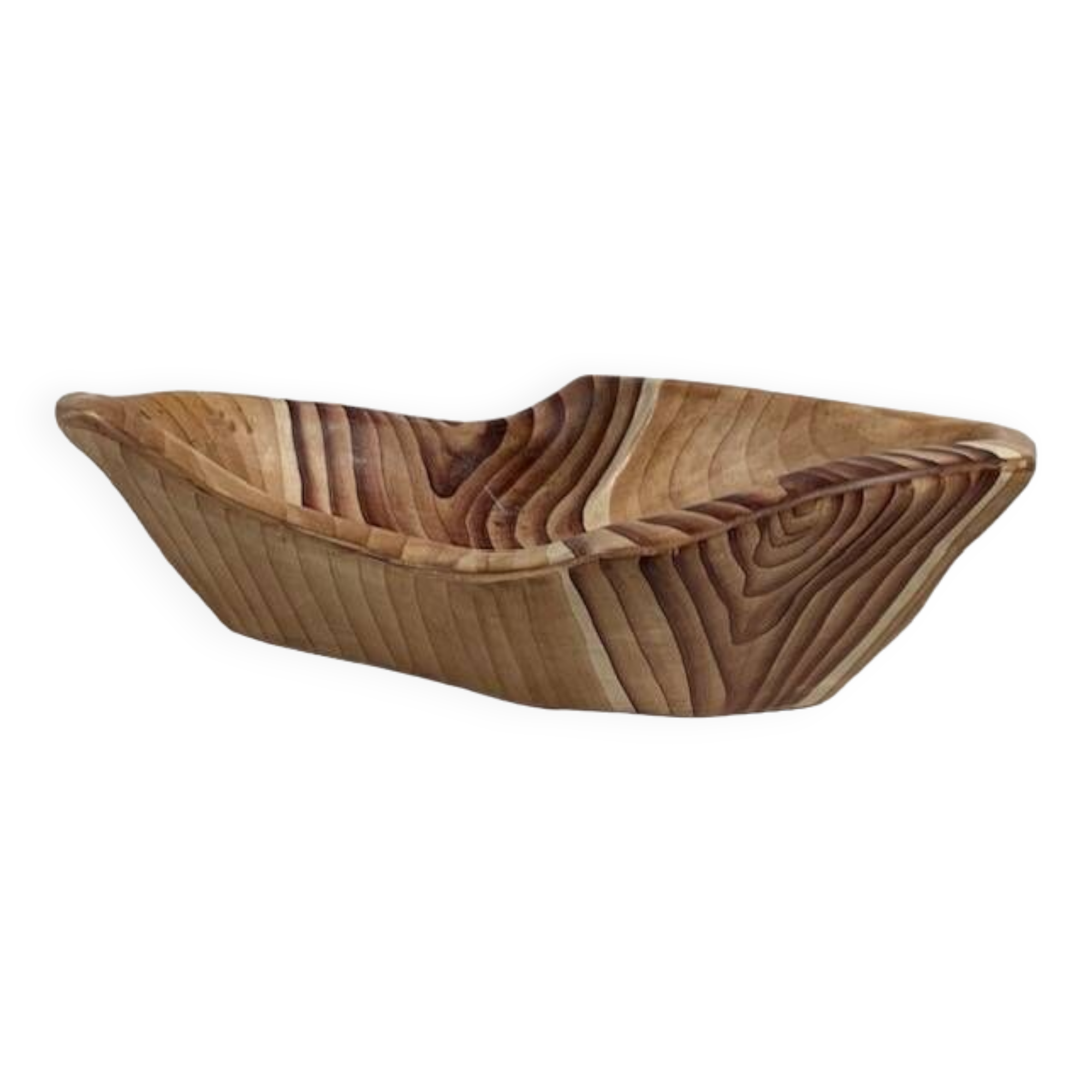 ceramic dish "faux wood" Vallauris 60s
