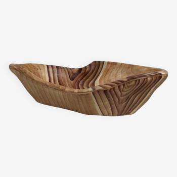 ceramic dish "faux wood" Vallauris 60s