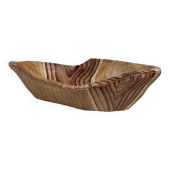ceramic dish "faux wood" Vallauris 60s