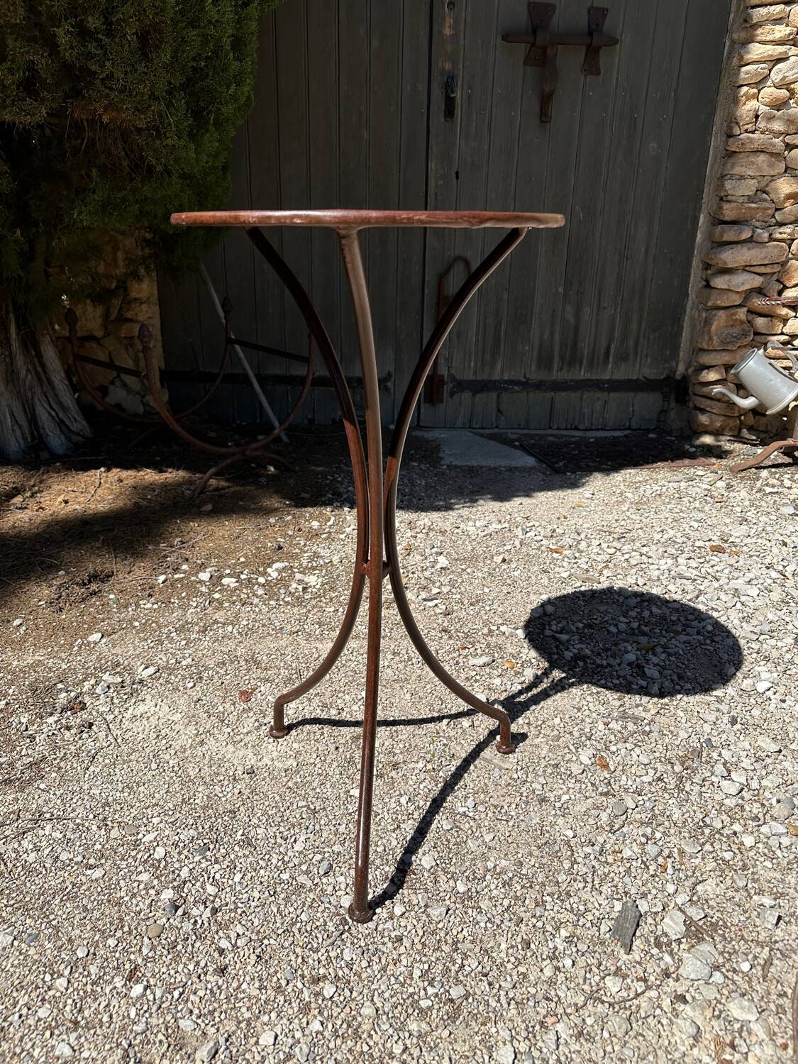 Handcrafted wrought iron side table