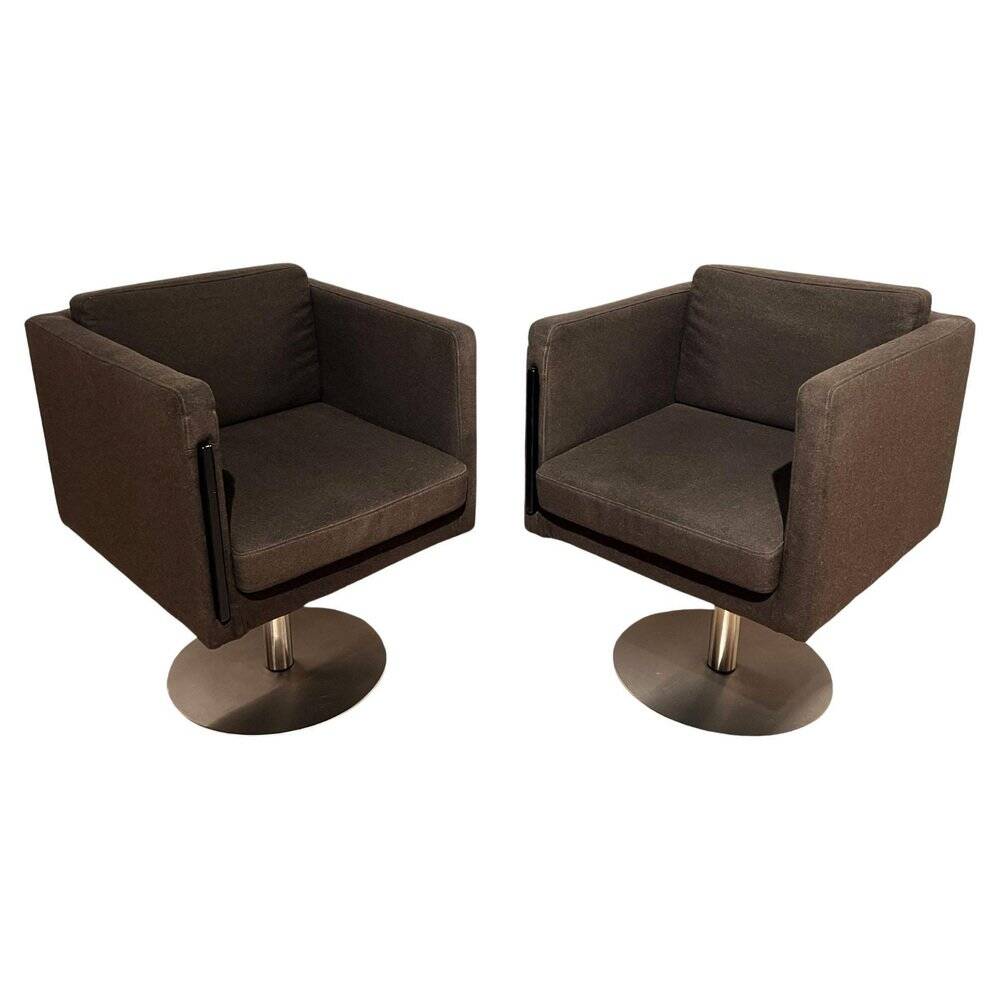 Set of Dutch Cubic Swivel Chairs with Tableau by Lensvelt, 2001