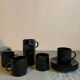 Set of 6 Arcoroc cups and saucers, 1980