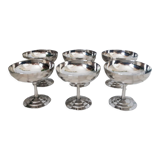 Ice cream cups or vintage sorbet, stainless steel, 70s, Letang Remy