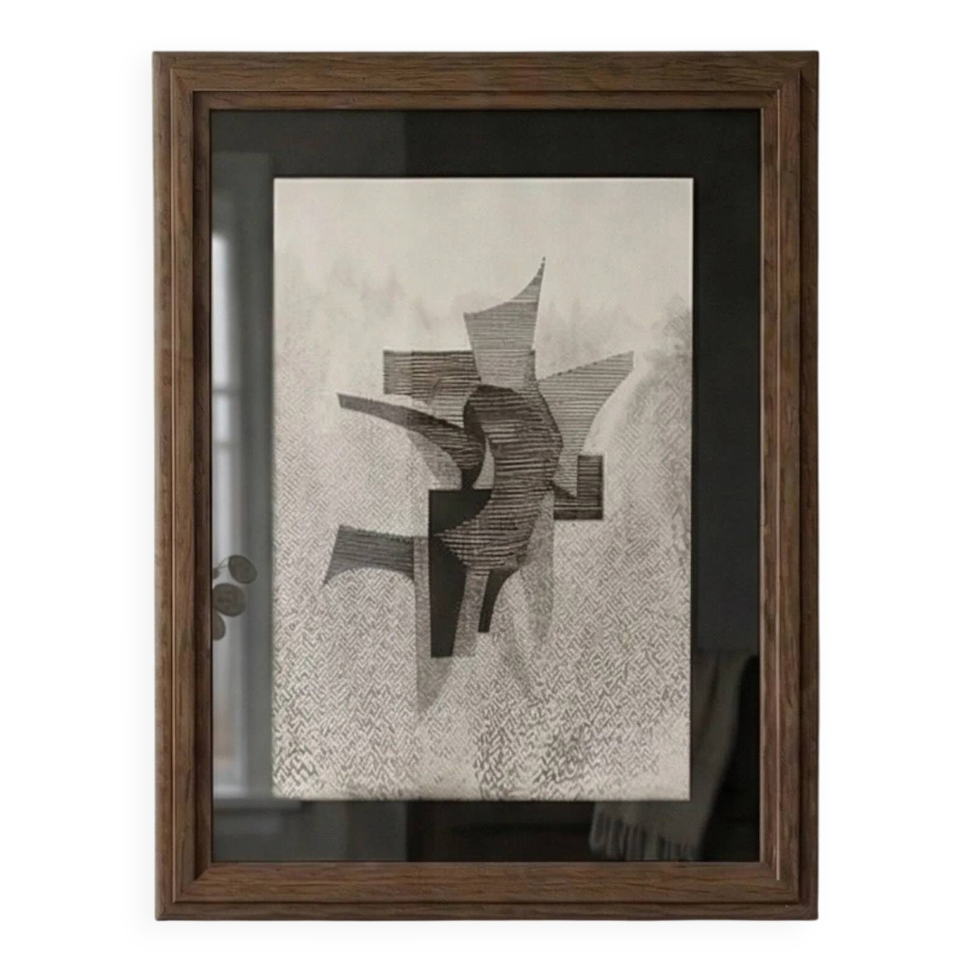 Original work on paper framed, signed Eugène Eechaut, created in ink in 1973.
